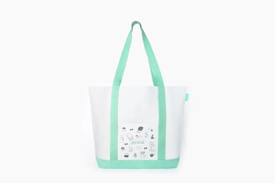 acaia-merch-tote-bag-aqua-tasche-canvas-off-white image 1