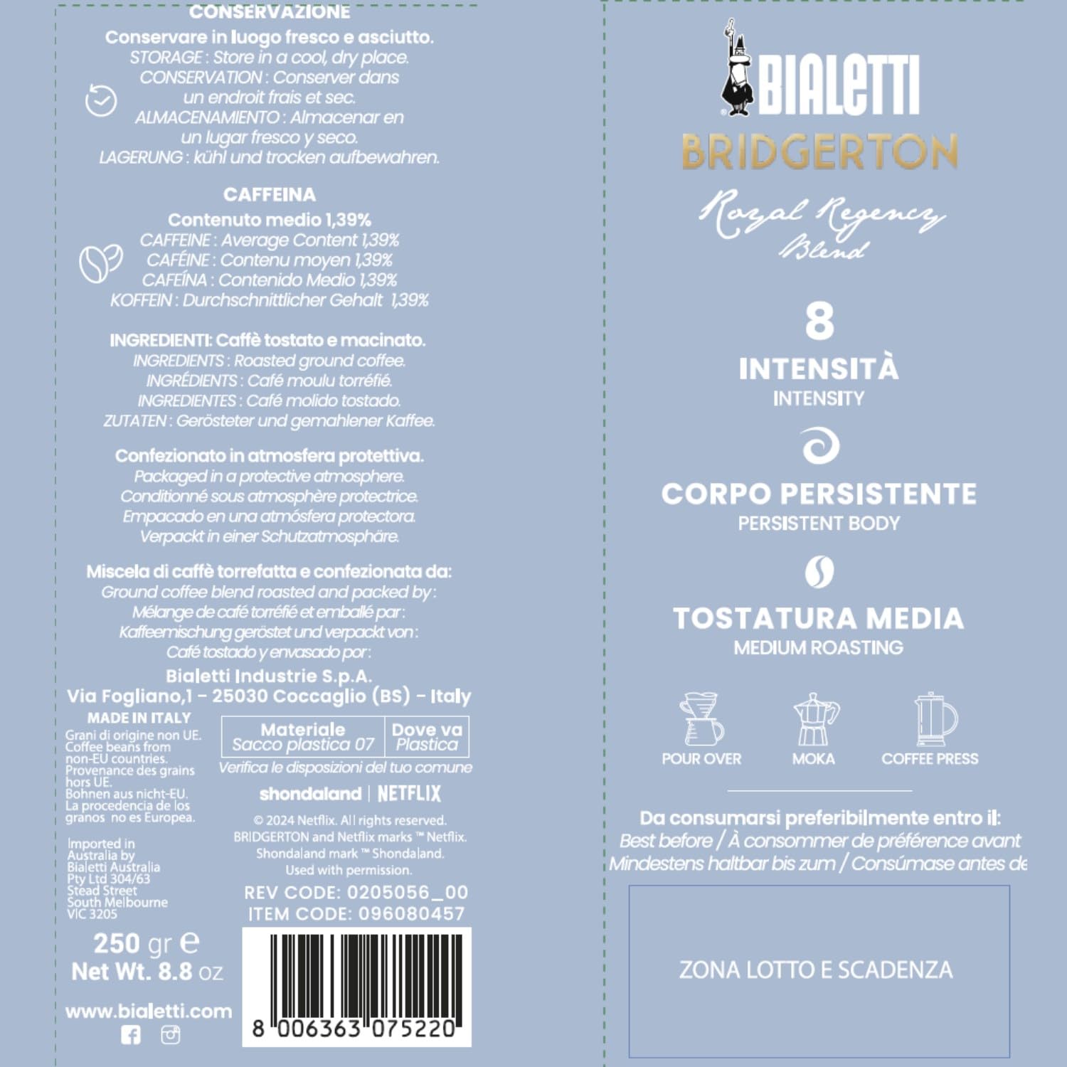 bialetti-bridgerton-royal-regency-gemahlener-kaffee-6x250g-arabica image 5