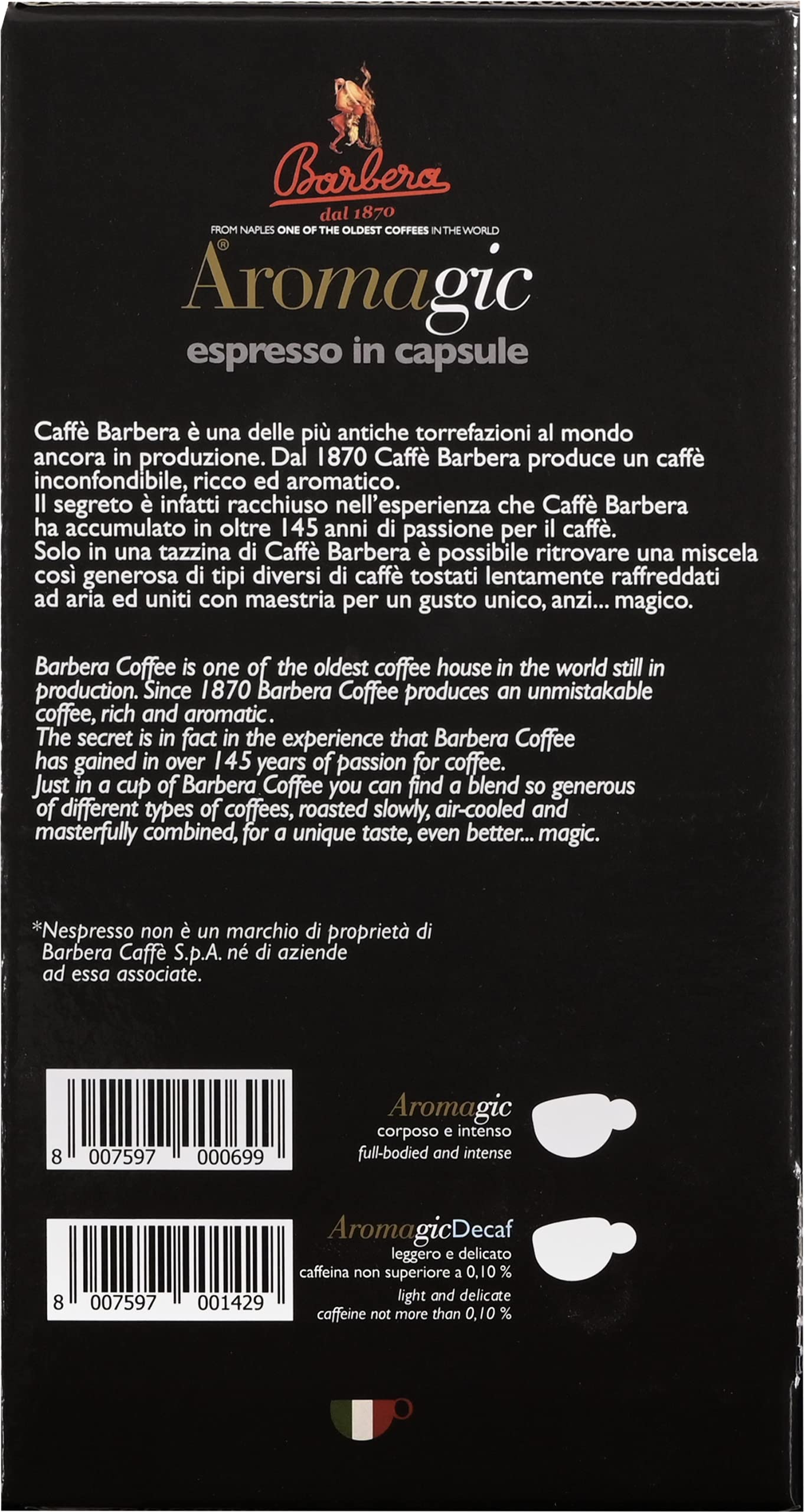barbera-aromagic-kaffeekapseln-nespresso-25stk-tassen-set image 2