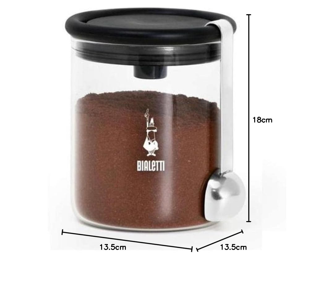 bialetti-kaffeedose-glas-250-g-schwarz-mit-dosierl-ffel image 8