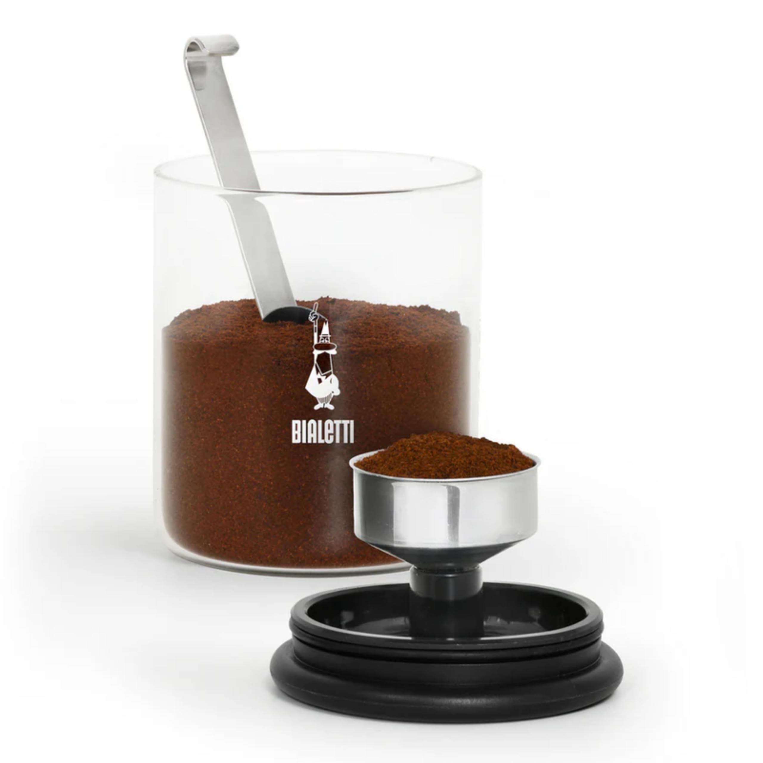bialetti-kaffeedose-glas-250-g-schwarz-mit-dosierl-ffel image 4