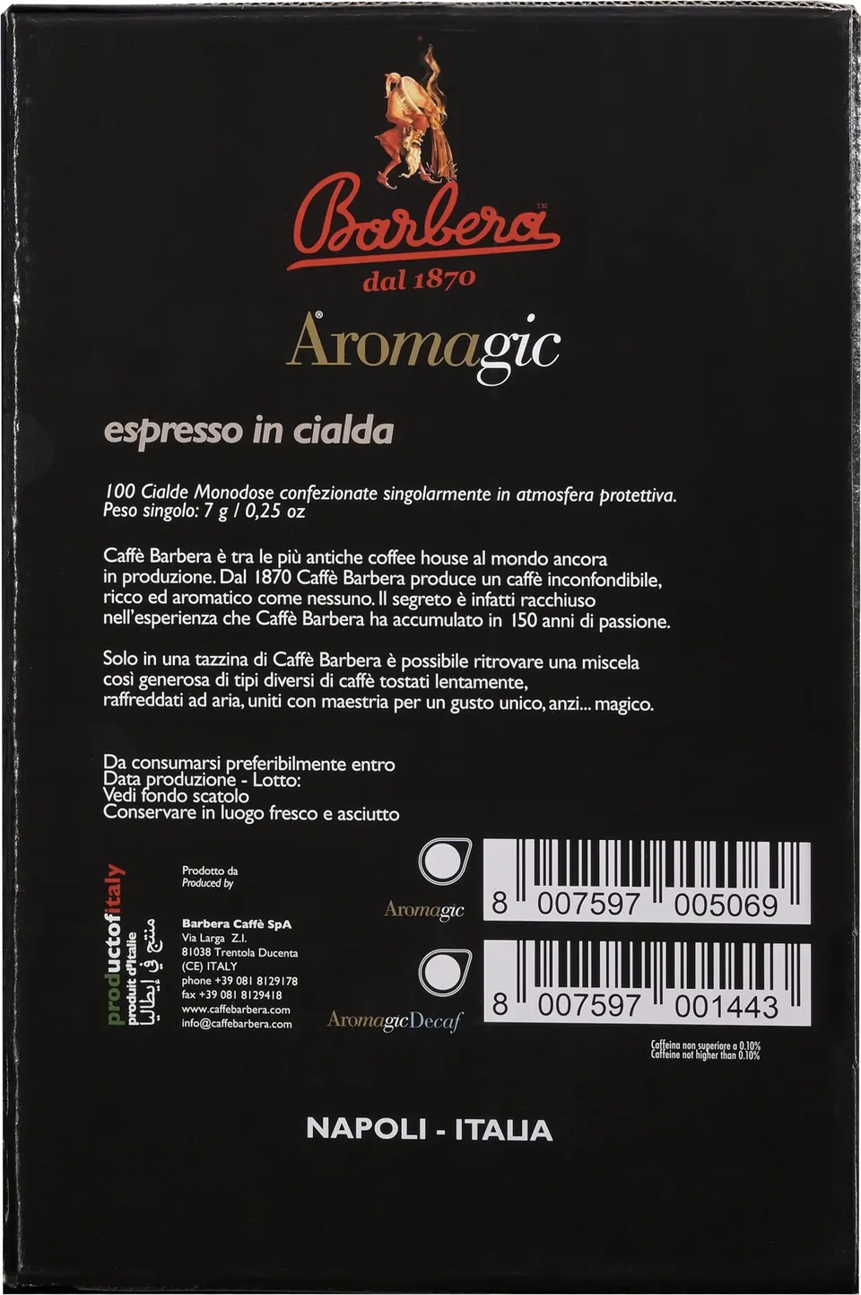 barbera-aromagic-ese-pads-entkoffeiniert-100-stk-biologisch-abbaubar image 1