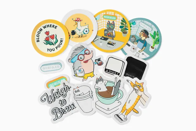 acaia-merch-sticker-set-13-aufkleber-pack image 1