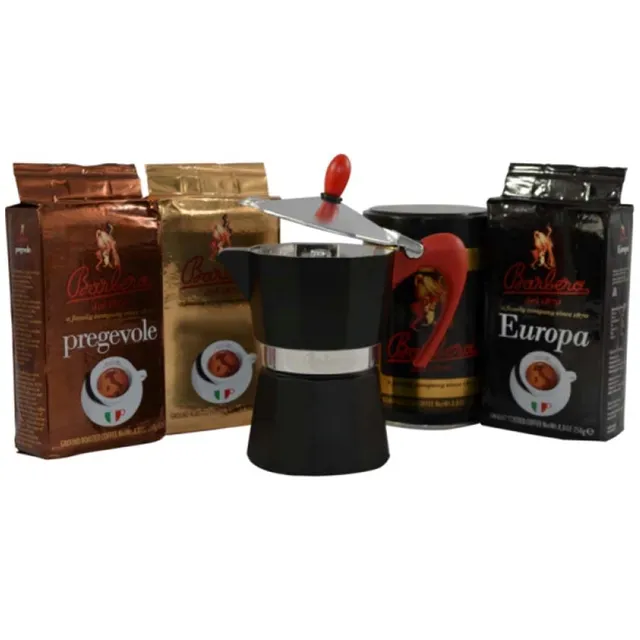 barbera-moka-classic-espressokocher-3-tassen-4x-250g-kaffee image 1