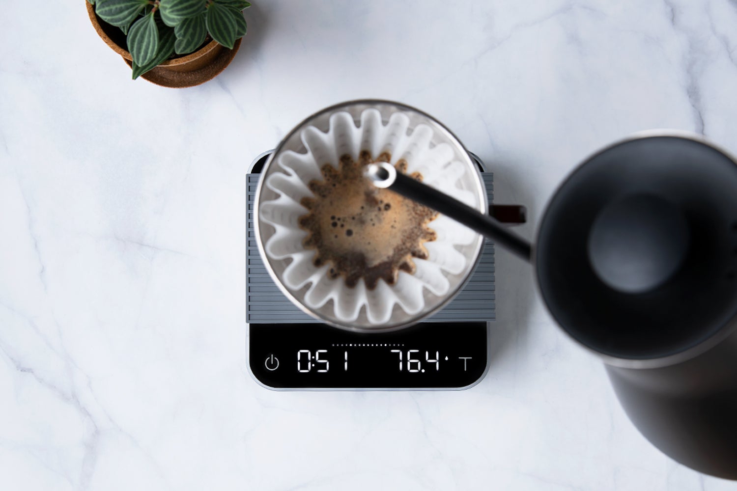 acaia-pearl-kaffeewaage-pitch-black-mit-timer-flow-rate image 6