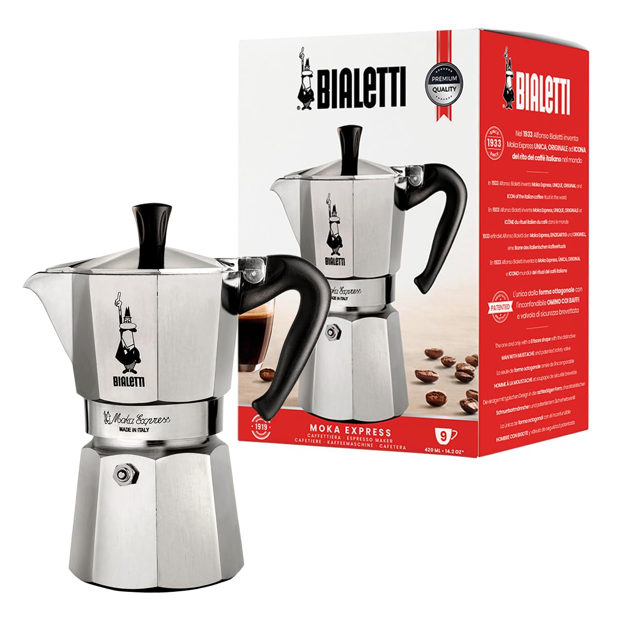 bialetti-moka-express-espressokanne-9-tassen-420ml image 1